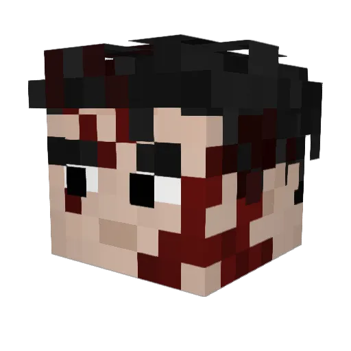 hakimachtkaki Minecraft avatar head, 3D render
