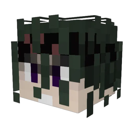 hakudayoooo Minecraft avatar head, 3D render