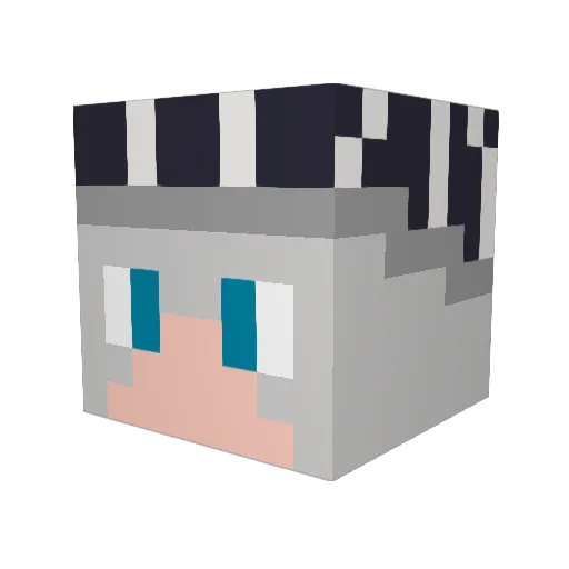 hakuduki Minecraft avatar head, 3D render