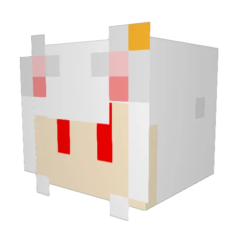hakunekonoa Minecraft avatar head, 3D render