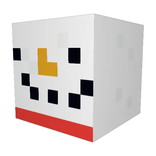 halaled Minecraft avatar head, 3D render
