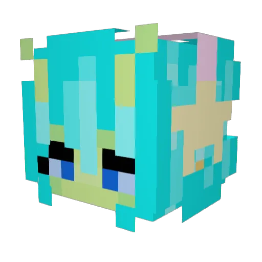 halfandhalf7658 Minecraft avatar head, 3D render