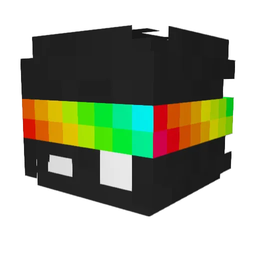 halfboneman Minecraft avatar head, 3D render
