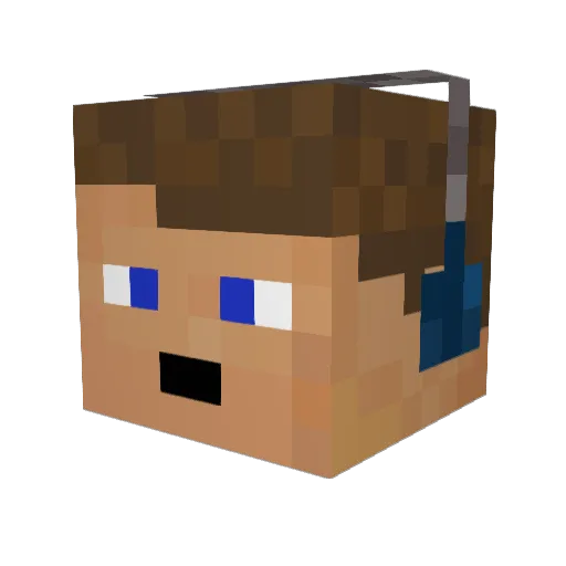 halfowen Minecraft avatar head, 3D render