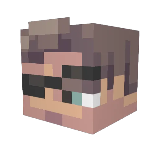 halfsight Minecraft avatar head, 3D render