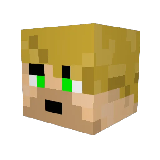 halfwaycove Minecraft avatar head, 3D render