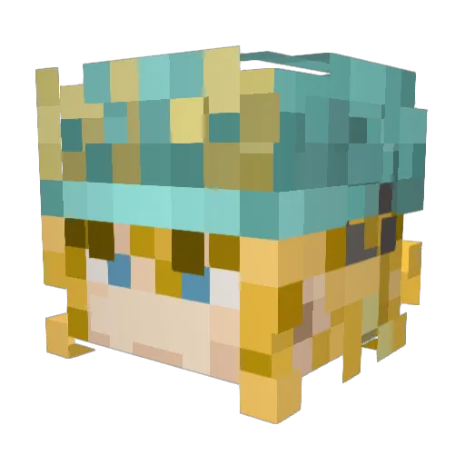 hallelujahh Minecraft avatar head, 3D render