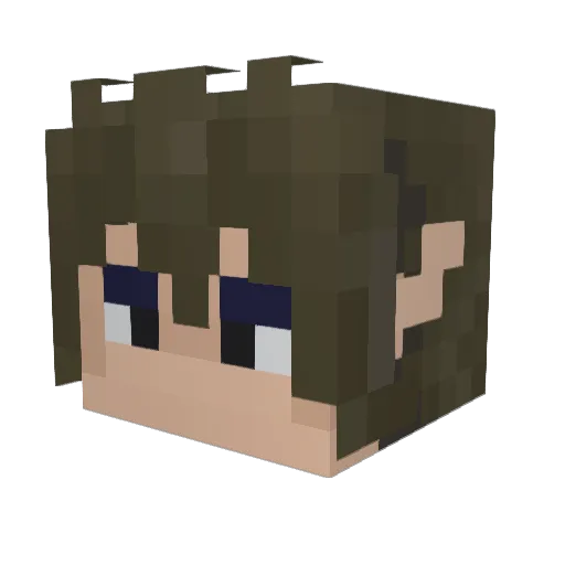 halley Minecraft avatar head, 3D render
