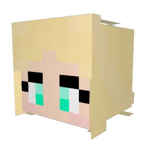 halleys Minecraft avatar head, 3D render