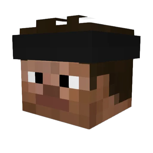 hallo_ Minecraft avatar head, 3D render