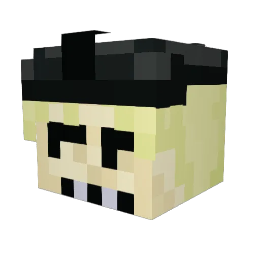 halloichbinian Minecraft avatar head, 3D render