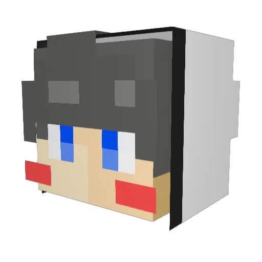 hallou Minecraft avatar head, 3D render