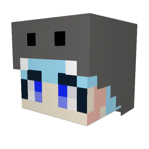 hamaemong Minecraft avatar head, 3D render
