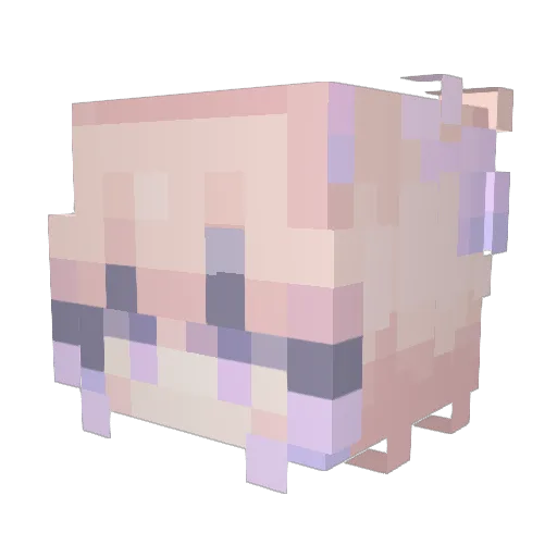hamausagi Minecraft avatar head, 3D render