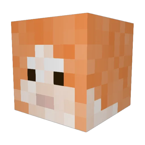 hamboiger Minecraft avatar head, 3D render