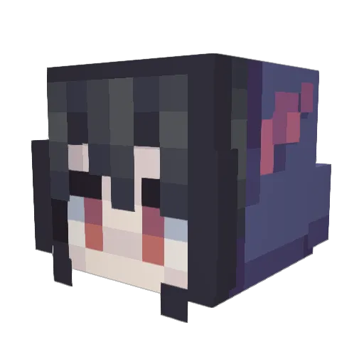 hamsuru Minecraft avatar head, 3D render