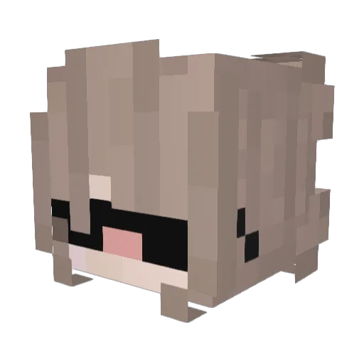 han0ba Minecraft avatar head, 3D render
