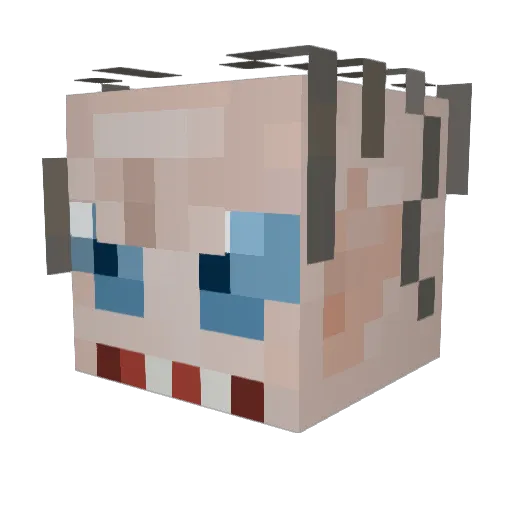 hana0330 Minecraft avatar head, 3D render