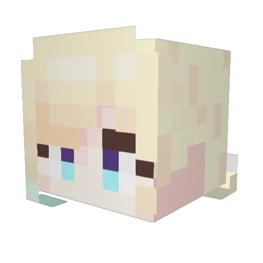 hanacchan Minecraft avatar head, 3D render