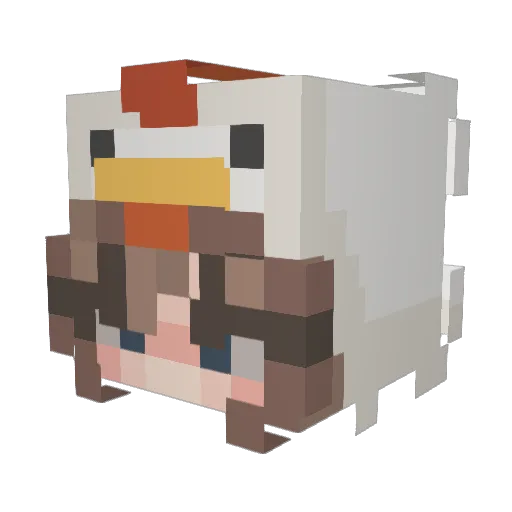 hanadoulset Minecraft avatar head, 3D render