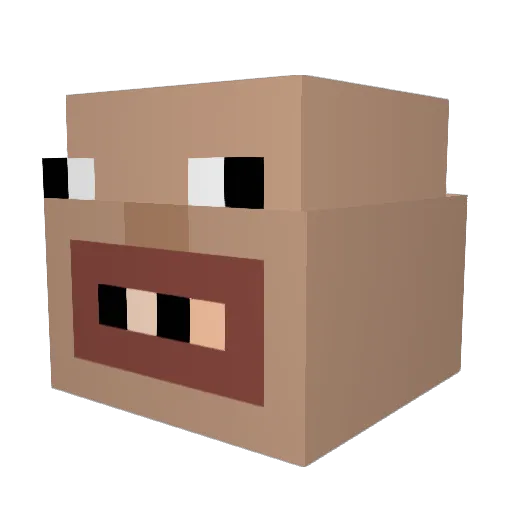 hanagui Minecraft avatar head, 3D render