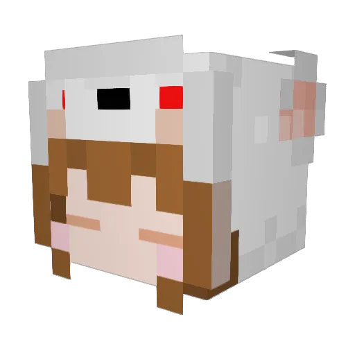 hanahanana Minecraft avatar head, 3D render