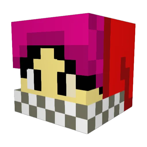 hanahti Minecraft avatar head, 3D render