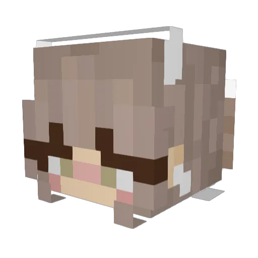 hanaolive Minecraft avatar head, 3D render
