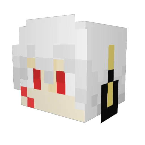hanarokushou Minecraft avatar head, 3D render