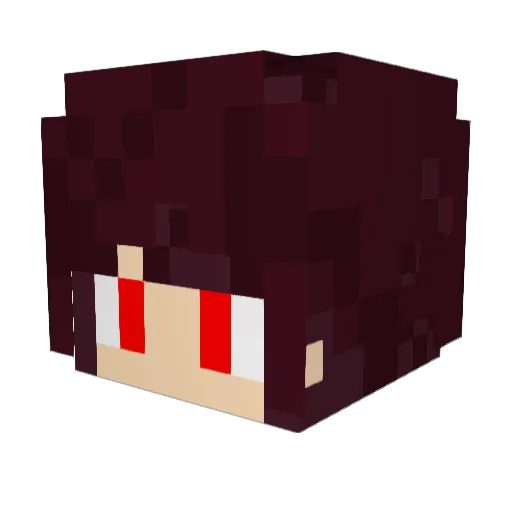 hanatubasa Minecraft avatar head, 3D render