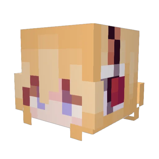 hanatwo Minecraft avatar head, 3D render