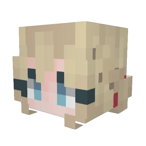 hanayo22 Minecraft avatar head, 3D render