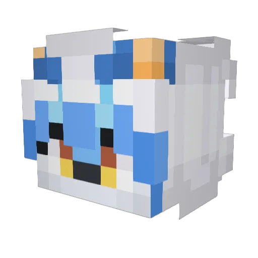 hanbing_furry Minecraft avatar head, 3D render