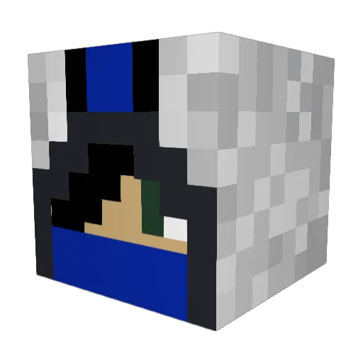 hanboken Minecraft avatar head, 3D render