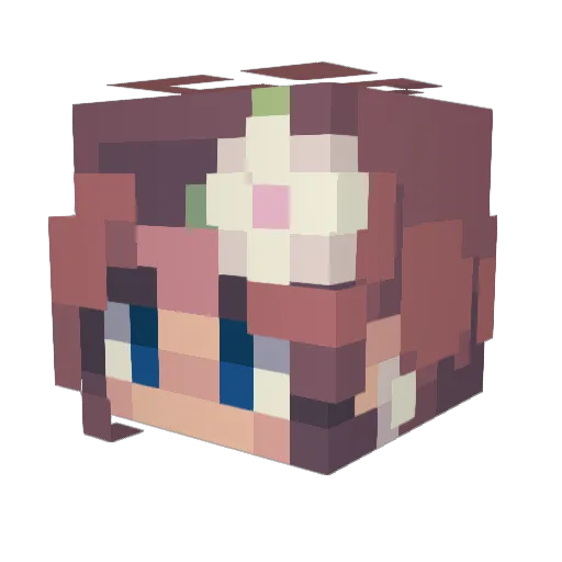 handalong_ Minecraft avatar head, 3D render