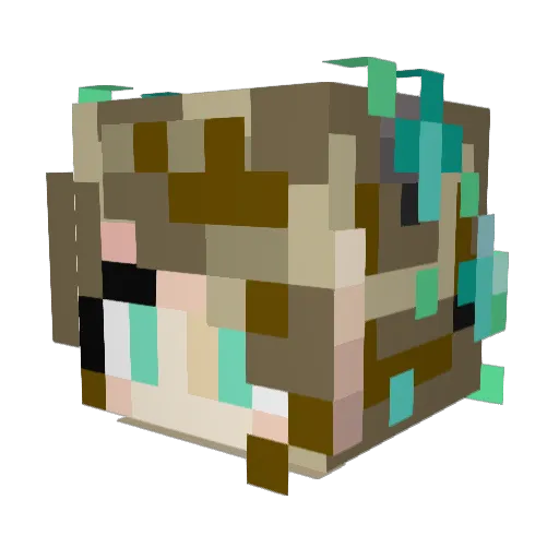 handroidxx Minecraft avatar head, 3D render
