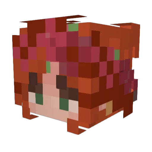 hannabie Minecraft avatar head, 3D render