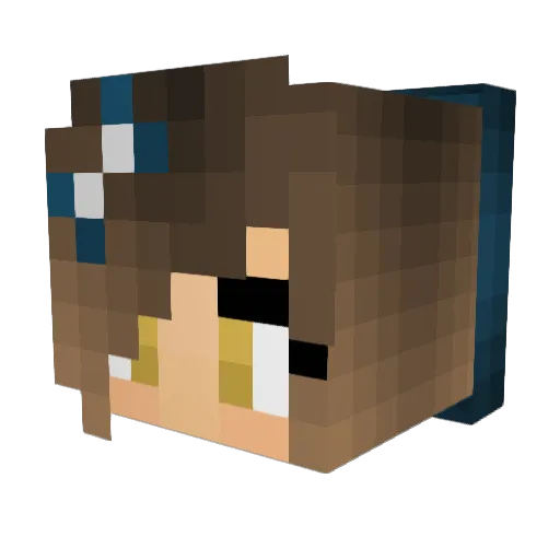 hannahGHM Minecraft avatar head, 3D render
