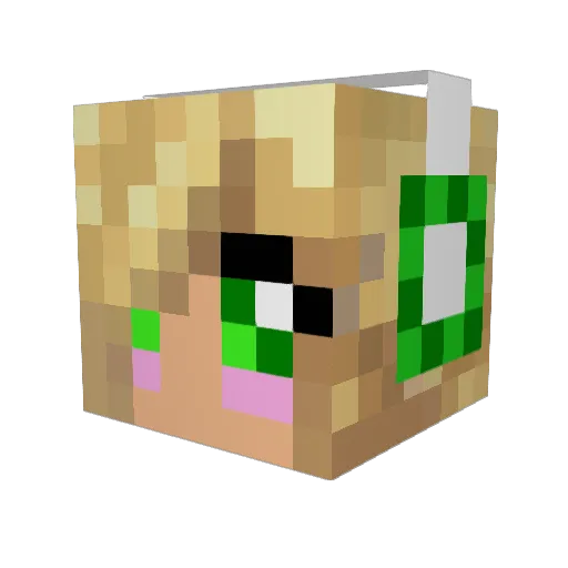 hannahMusic Minecraft avatar head, 3D render