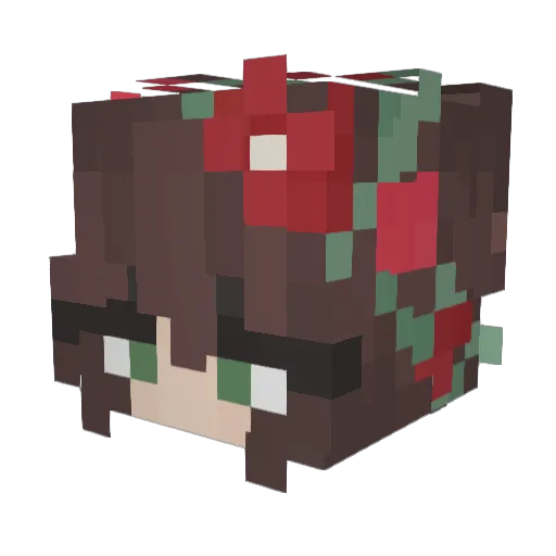hannahxxrose Minecraft avatar head, 3D render