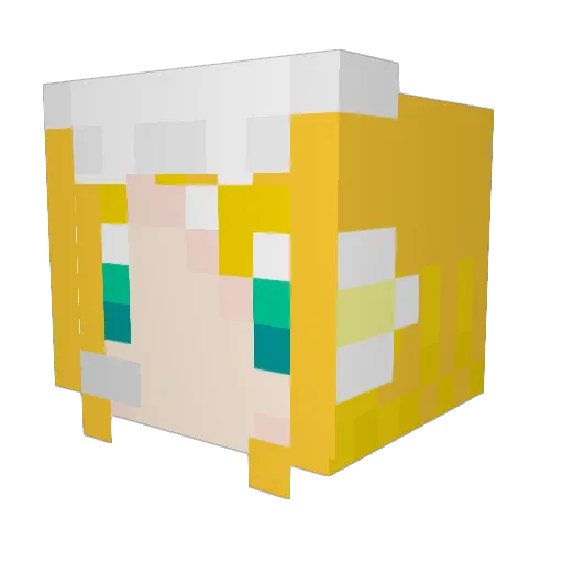hannkaku Minecraft avatar head, 3D render