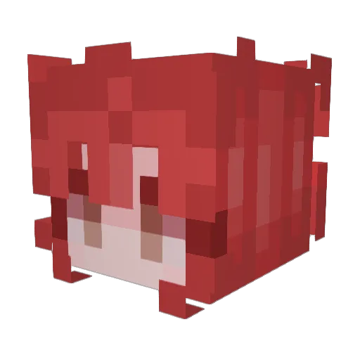 hannnauwu Minecraft avatar head, 3D render