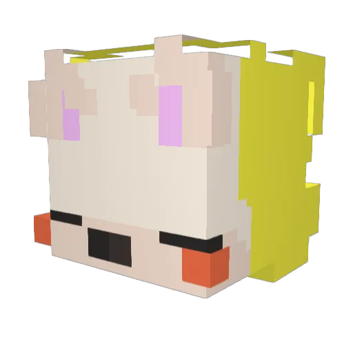 hanondanya Minecraft avatar head, 3D render
