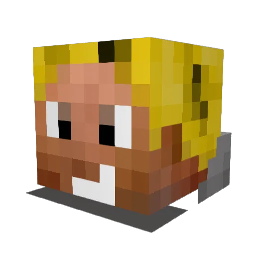 hanshubertus Minecraft avatar head, 3D render