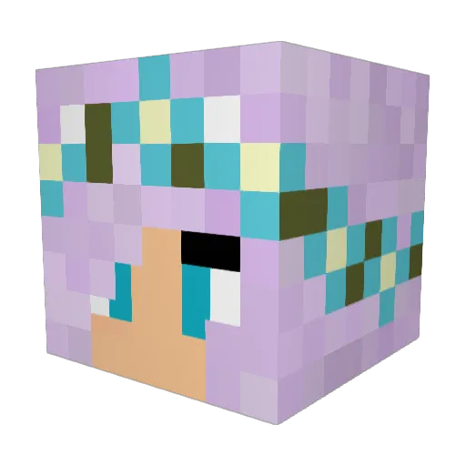 hanuchan Minecraft avatar head, 3D render