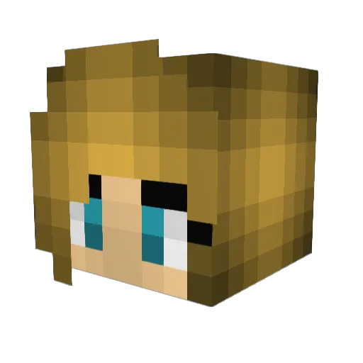 hanurudayo Minecraft avatar head, 3D render
