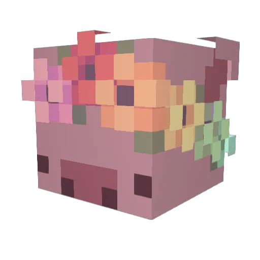hanyoham Minecraft avatar head, 3D render