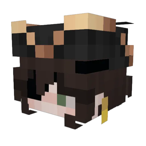 hanyu04 Minecraft avatar head, 3D render
