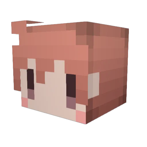 hapikomu Minecraft avatar head, 3D render