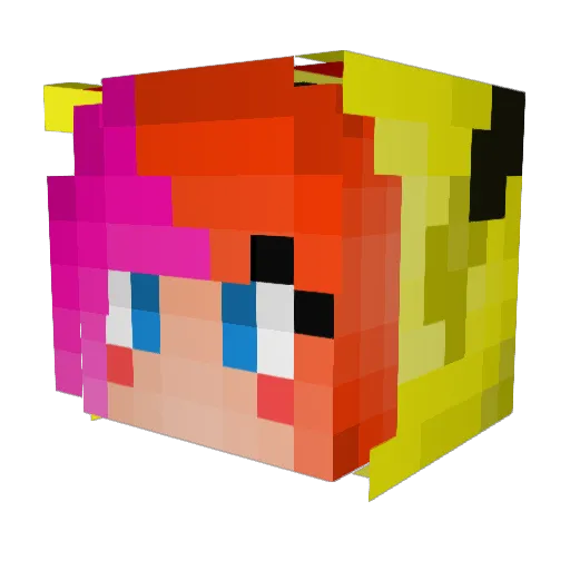 happifulness Minecraft avatar head, 3D render